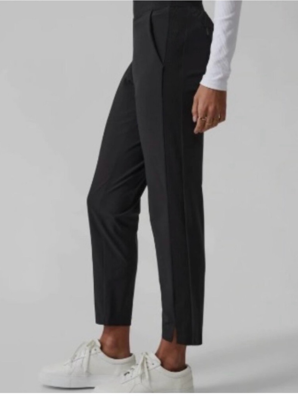 Athleta Brooklyn Ankle Pant Black 8 Featherweight Travel - Picture 2 of 3